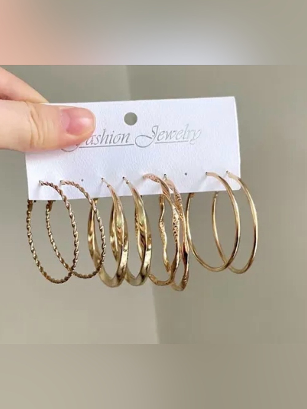 Gold-Tone Hoop Earring Set - 4 Pairs